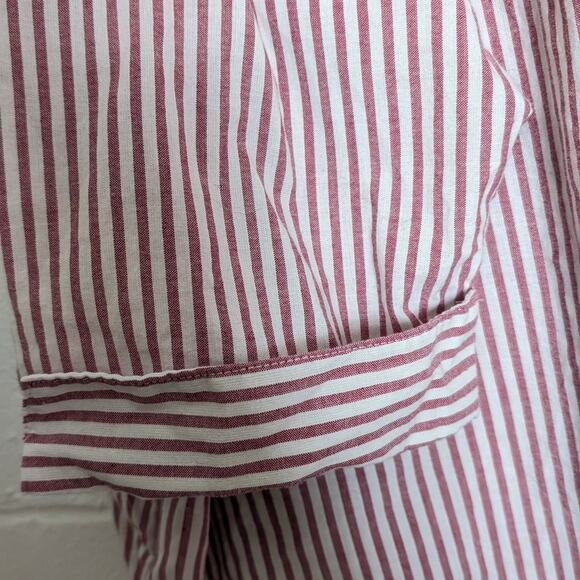 Vintage Button Up Red and White Striped Lighthouse Embroidery 3/4 Sleeve Top XL - Picture 6 of 6